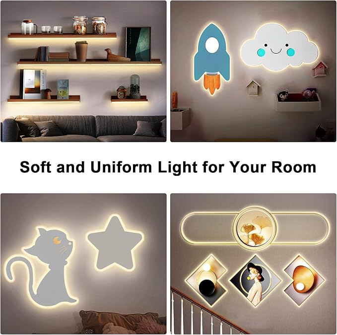 Tatazone White COB Led Strip Lights Max with RF Remote, 32.8ft 2700K CRI93+ Dimmable Warm White COB Light Strip, Adhesive Indoor COB Led Lights for Living Room, Shelf, Cabinet