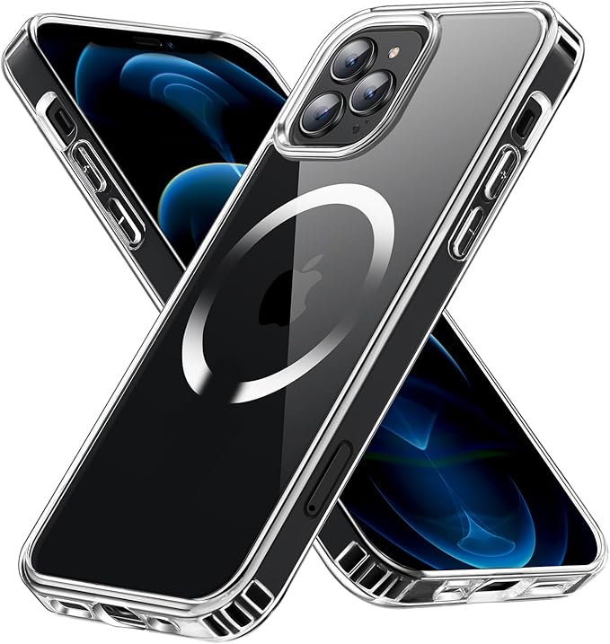 Magnetic Case for iPhone 12 Pro Max Case, [Military Grade Drop Tested] [Compatible with MagSafe] Slim Protective Cover, Translucent Matte Shockproof Case 12 Pro Max Phone Case 6.7", Clear
