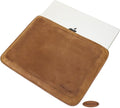 Top Grain Leather 14.2" Slim Laptop Sleeve Protector, Minimalist Vintage Design, Handmade, Compatible with MacBook Pro 14 inch 2021 2022 M1 Pro/M1 Max A2442 & Other PC, Brown 14.2 Inch