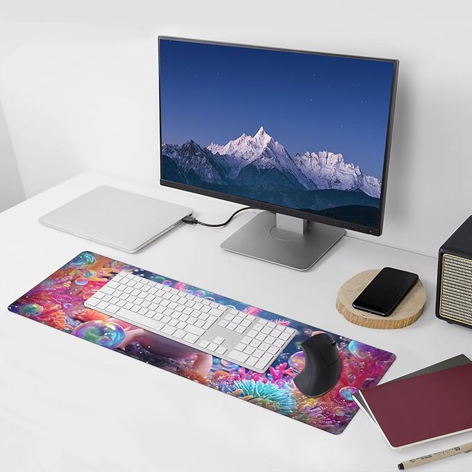 Axolotl Mouse Pad Extended Large Gaming Mouse Pad XL Stitched Edges for Gamer Home Office 31.5 X 11.8 Inch