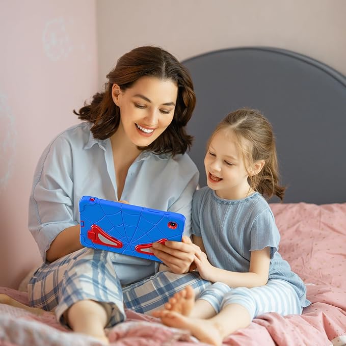 AKABEILA Compatible with Samsung Galaxy Tab A7 Lite 8.7 inch T225/T220(2021) Tablet Case，Lightweight Shockproof Rugged Protective Cover with Kickstand for Kids Children Boys Babies Blue Red