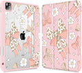 Tuiklol for iPad Pro 11 Inch 4th / 3rd / 2nd / 1st Gen (2022 2021 2020 2018) Case -Built-in Pencil Holder Shockproof Cover Clear Transparent Back Shell with Auto Wake/Sleep, Leopard Bow Gary