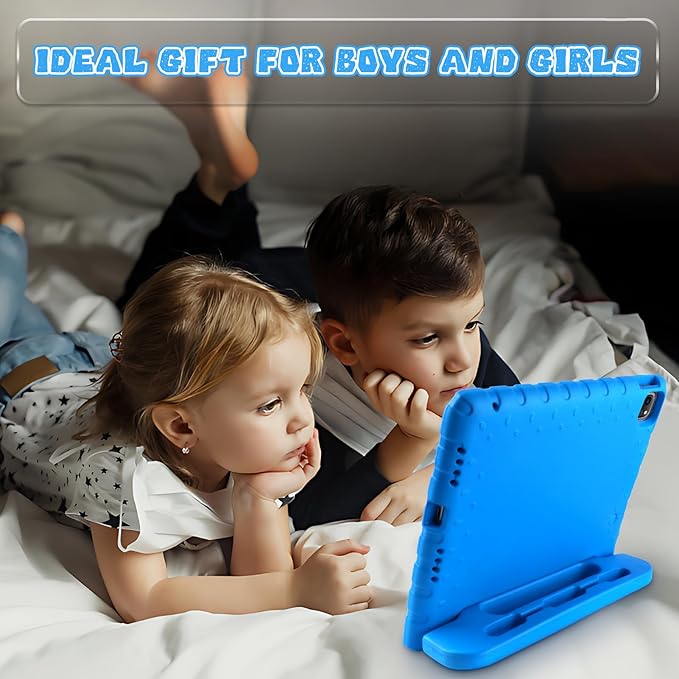 for 2024 iPad Pro 11 inch Case M4 with Pencil Holder, Anti-Slip Handle, Super Protection EVA Kids Proof New Cute Cover for iPad Pro 11-inch (M4) 5th Generation, Blue