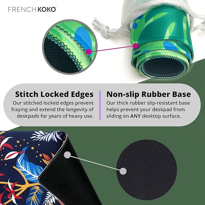 French KOKO Large Tennessee Football Desk Mat 36" x 16.5" – XL Desk Pad Mat Featuring The Music City Miracle Play, Oversized Mouse Pad Protector, for Men, Teen Boys, Dad, Office