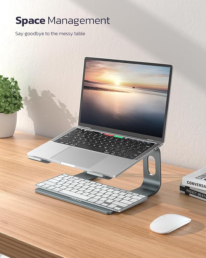 Nulaxy All-Aluminum Laptop Stand for Desk, Ergonomic Detachable Ventilated Cooling Computer Riser, Anti-Slip Design Notebook Holder Compatible with All 10-16" Laptops (MacBook, Dell XPS, HP, Lenovo)