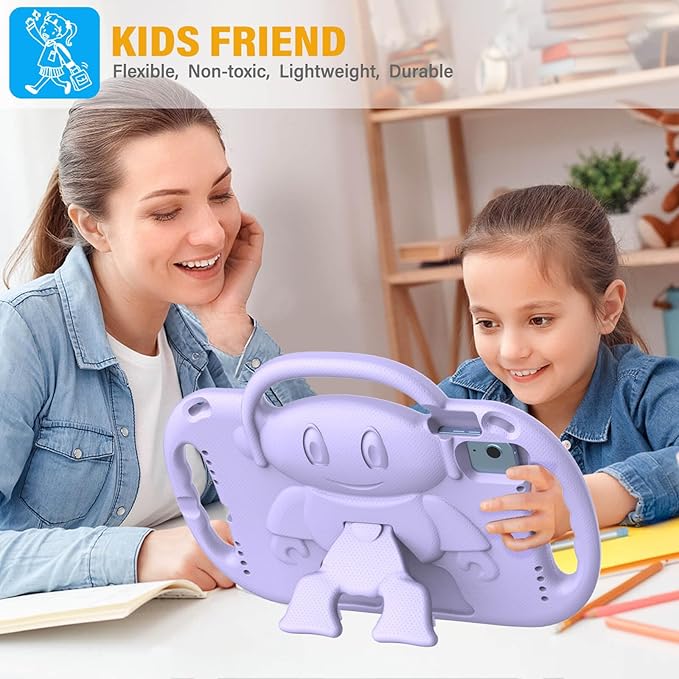 Kids Case for iPad 11th Generation (A16) 11" 2025 & 10th Gen 10.9" 2022 & iPad Air 11" 2025/2024 & Air 5th/4th Gen & Pro 11, Durable Protective Cover with Shoulder Strap Handle Stand, Lavender