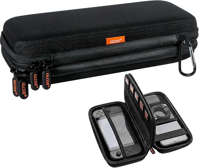 Double-Layer Hard Shell Carrying Case - Electronics Organizer Travel Case with Multiple Pocket - Portable Tech Accessories Zipper Pouch Bag for Cord, Cable, Charger, Phone, Power Bank, USB, SD Card