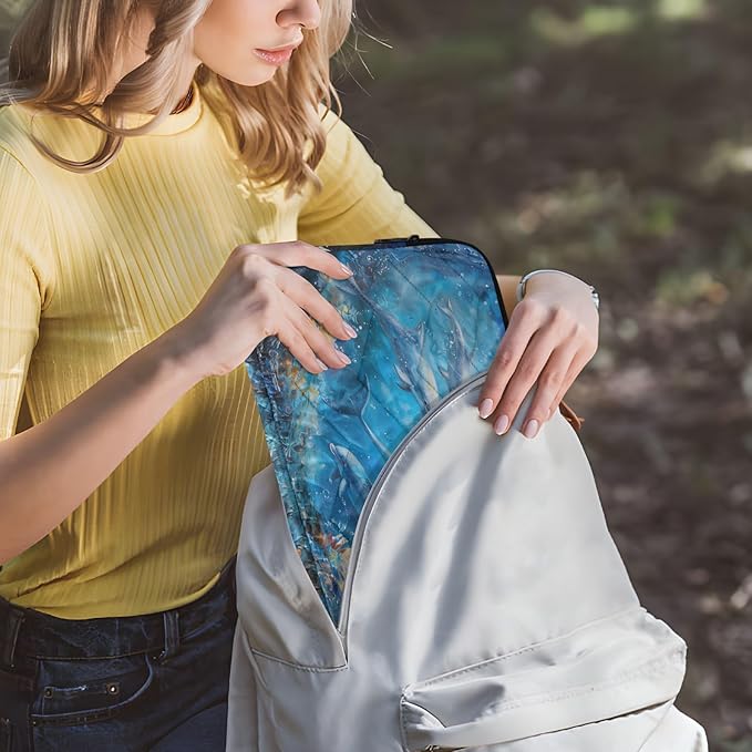 Cute Laptop Sleeve 13 inch Ocean Mermaid Dolphin Laptop Bag 14 inch Waterproof Computer Bag for Women Laptop Accessories Computer Cover Bag for Tablet Men