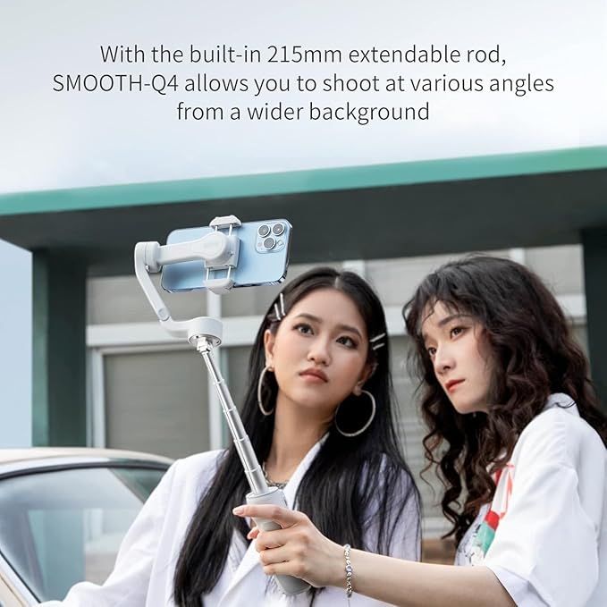 Zhiyun Smooth Q4 Gimbal Stabilizer for Smartphone,3-Axis Gimbal for iPhone Android Cellphone,Built-in Extension Rod,Portable and Foldable,Vlogging Stabilizer,TikTok YouTube Video