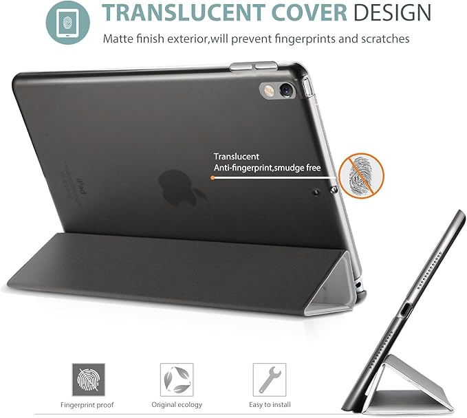 ProCase Smart Case for 10.5” iPad Air 3rd Generation 2019 / iPad Pro 2017, Slim Stand Cover with Translucent Frosted Back for iPad Air 3 -Whitemarble
