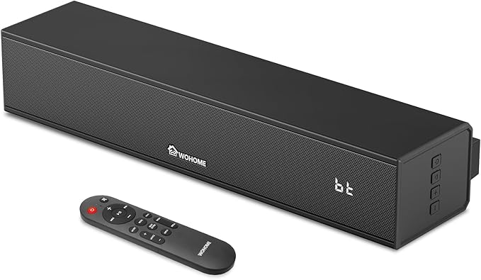 2.1 Sound Bar for Smart TV with Built-in Subwoofer, 6 Levels Voice Enhancement, 15 Inches Small TV Soundbar Speakers with Bluetooth 5.3/ARC/Optical/AUX/USB Connection, 3 EQ Modes, Wall Mount