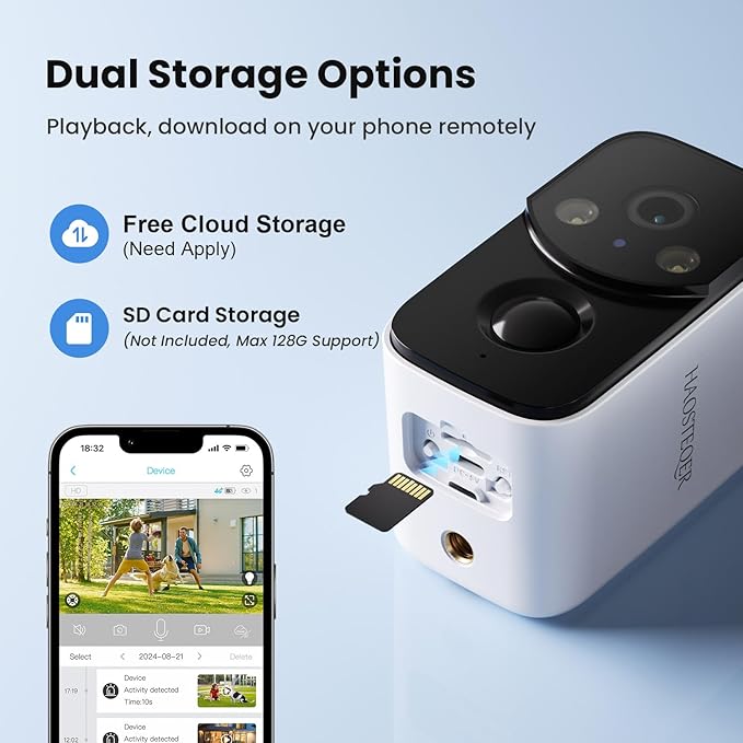 Solar Security Cameras Wireless Outdoor, WiFi Cameras for Home Security, Motion Detection, Instant Phone Notifications, Free Cloud Storage(Need Apply)/SD Storage, 2K Color Night Vision, IP66