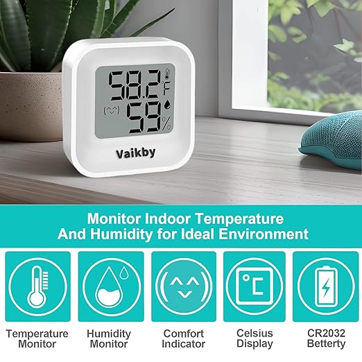 Indoor Humidity Meter Hygrometer 4Pack, Room Thermometer for Accurate Room Temperature Monitor, Digital Hygrometer with Indoor Thermometer for Home, Baby Nursery, and Humidity Sensor Enhanced Comfort
