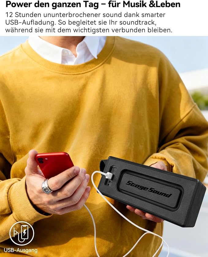 Bluetooth Speaker, StageSound Retro Speaker Wireless, Portable Loud Speaker with Bass Boost, 80W, IP67 Waterproof, LED Lights, TWS Pairing, 12H Playtime, TF/AUX/USB Play for Party, Home, Outdoor, Gift