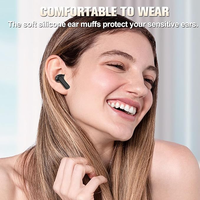 Wireles Smart Touch Screen Active Noise Cancelling Earbuds In Ear Work Headphones ANC Touchscreen Earphones TWS True Wireless Earbuds Bluetooth 5.3 ENC Ear Buds with Screen On Case for iPhone Android