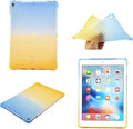 Translucent Frosted TPU Back Case for Apple iPad Air 3 (3rd Gen) 10.5" 2019 and iPad Pro 10.5" (2017) Gradient Color Impact Resistant Corner Protection Shockproof Cover, Blue & Yellow