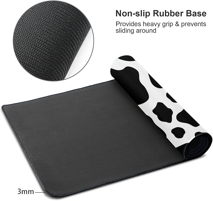 Cow Print Skin Gaming Mouse Pad Large XL Long Extended Pads Big Mousepad Keyboard Mouse Mat Desk Pad Home Office Decor Accessories for Computer Pc Laptop