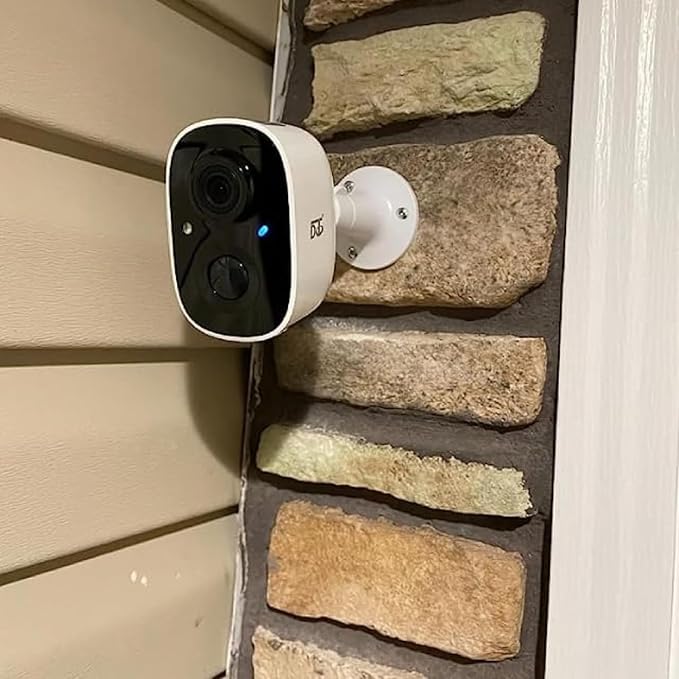 DCT Security Cameras Wireless Outdoor: WiFi Battery Cameras for Home Outside 2K Color Night Vision Motion Detection Surveillance Cameras Two-Way Audio Siren Alarm Spotlight(White)