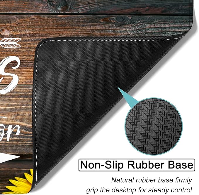 Large Gaming Mouse Pad, 31.5x11.8 in Extended Computer Mouse Mat with Non-Slip PU Base, Ergonomic Memory Foam Keyboard Wrist Rest, for Work & Gaming, Sunflower Chaos Coordinator Office Desk Pad