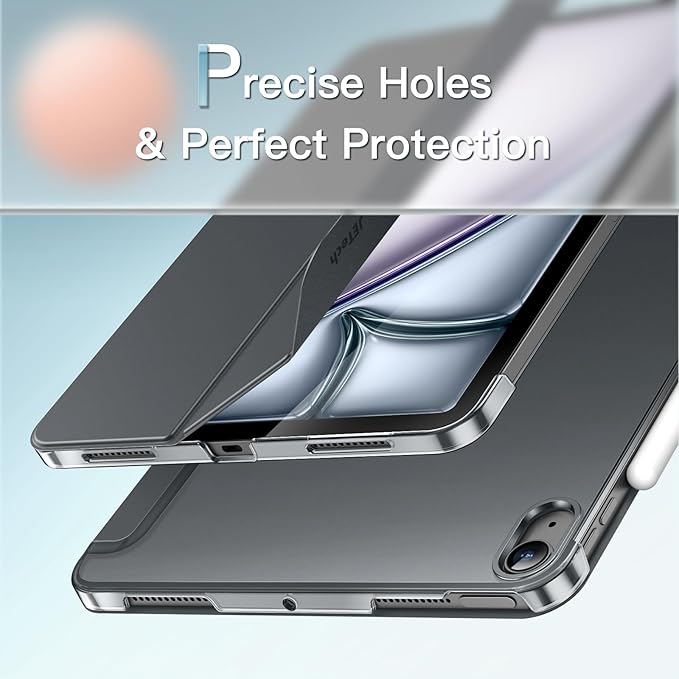 JETech Case ONLY for iPad Air 11-Inch M4/M3/M2 (2026/2025/2024), iPad Air 5/4 (2022/2020 5th/4th Generation 10.9-Inch), Slim Stand Hard Back Shell Cover with Auto Wake/Sleep (Space Gray)