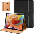 DTTO for iPad Pro 13 inch Case (M5/M4) 2025/2024, Premium Leather Business Folio Stand Cover with Pencil Holder - Auto Wake/Sleep & Multiple Viewing Angles, Built in Hand Strap & Pocket, Black