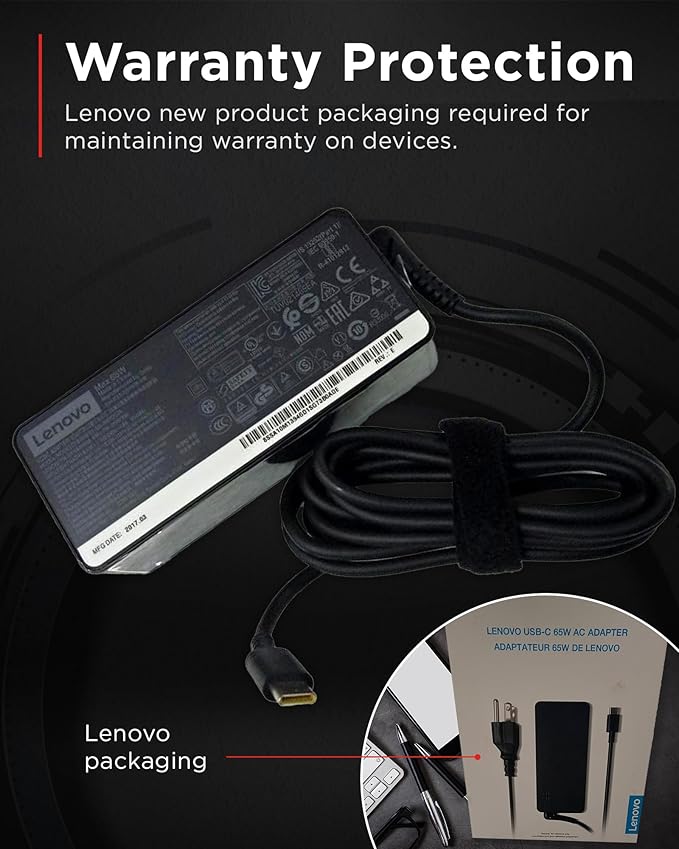 Lenovo USB-C 65W AC Adapter (UL) - 65 W - 5 V DC Output
