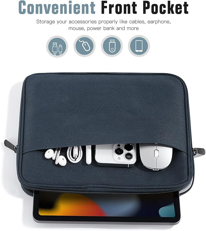 TiMOVO 9-11 Inch Tablet Sleeve with Pocket, Protective Carrying Case for iPad 11-inch A16 2025, iPad 10th Gen 10.9", Air 11"/10.9", Pro 11", Galaxy Tab A9+ 11", Space Gray