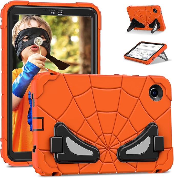 AKABEILA Compatible with Samsung Galaxy Tab A9 8.7 inch(SM-X115N)(2023) Tablet Case，Lightweight Shockproof Rugged Protective Cover with Kickstand for Kids Children Boys Babies Orange Black