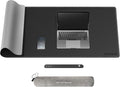 Chihein 47" x 20" 3XL PU Leather Desk Mat (Black/Gray), Dual Sided Desk Pad, Waterproof Computer Desk Bottle for Gaming, Office, Home