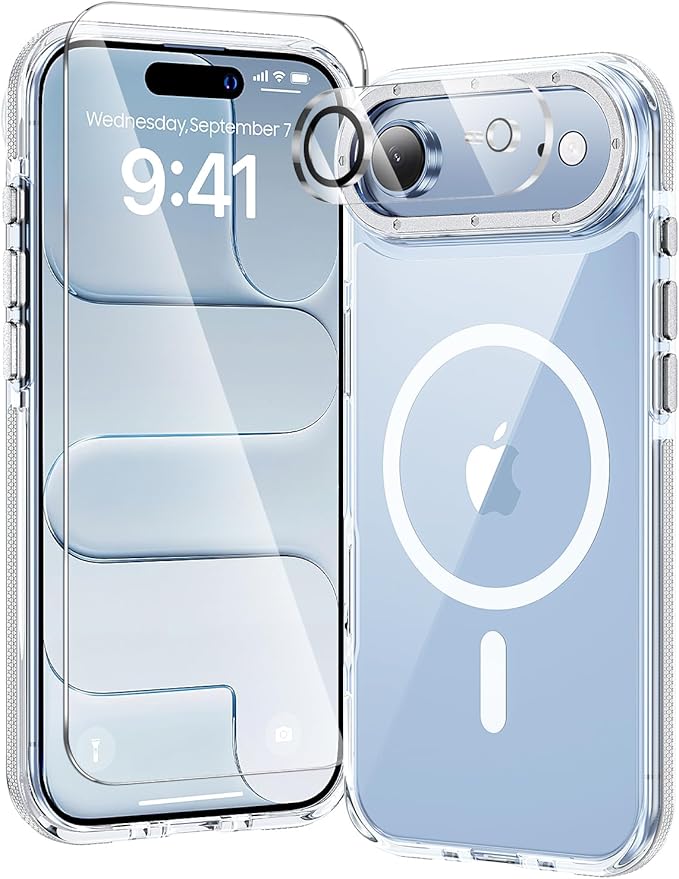 toushion 3 in 1 for iPhone Air Case Clear Bumper,Fits MagSafe, Yellowing-Resistant Acrylic Back, Shockproof Guard Corners, Military-Grade Protection for Phone Cover 6.5 inch