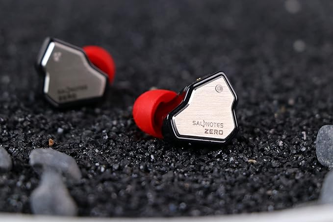 Linsoul 7Hz Salnotes Zero HiFi 10mm Dynamic Driver in-Ear Earphone IEM with Metal Composite Diaphragm Stainless Steel Faceplate Detachable 2Pin OFC Cable (Black, with Mic, 3.5mm)