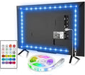 BASON LIGHTING TV LED Backlight, 14.76ft USB Led Lights Strip for 60-70 TV/Monitor Backlight, LED TV Lights with Remote, 4096 DIY Colors TV Bias Lighting for HDTV, PC,Updated.