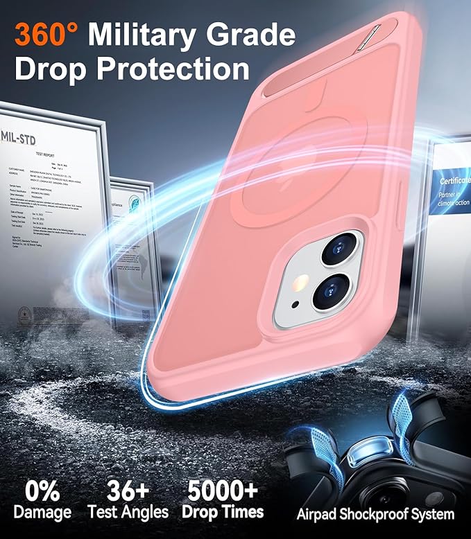 Magnetic Compatible with iPhone 11 Phone Case, [Built-in Invisible Kickstand][Compatible with MagSafe] [Military Grade Shockproof] Slim Translucent Matte Phone Case for iPhone 11 6.1"