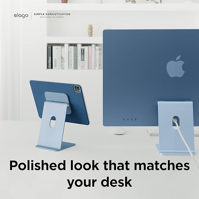 elago Premium iPad Magnetic Stand Designed for iPad Pro 12.9"(5th, 4th Gen), 11"(3rd, 2nd Gen), Air 10.9"(5th, 4th Gen), Mini 8.3"(6th Gen, A17 Pro), 10.9"(10th Gen) [Light Blue]