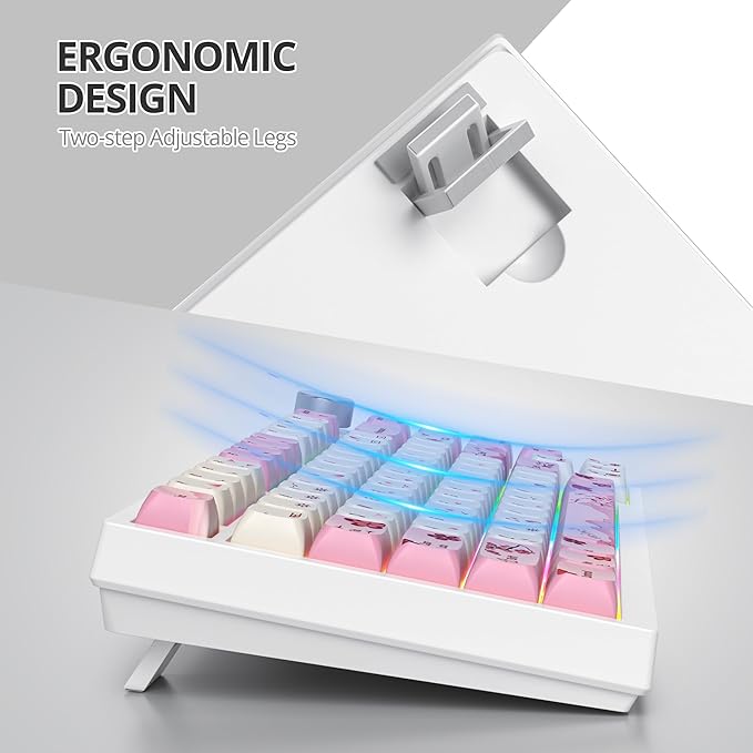 75% TKL Wired Mechanical Keyboard,RGB Backlit Gasket Mount 82 Key Hot Swappable Custom Linear Red Switch Gaming Keyboard with Volume Knob & PBT Keycaps (Pink)