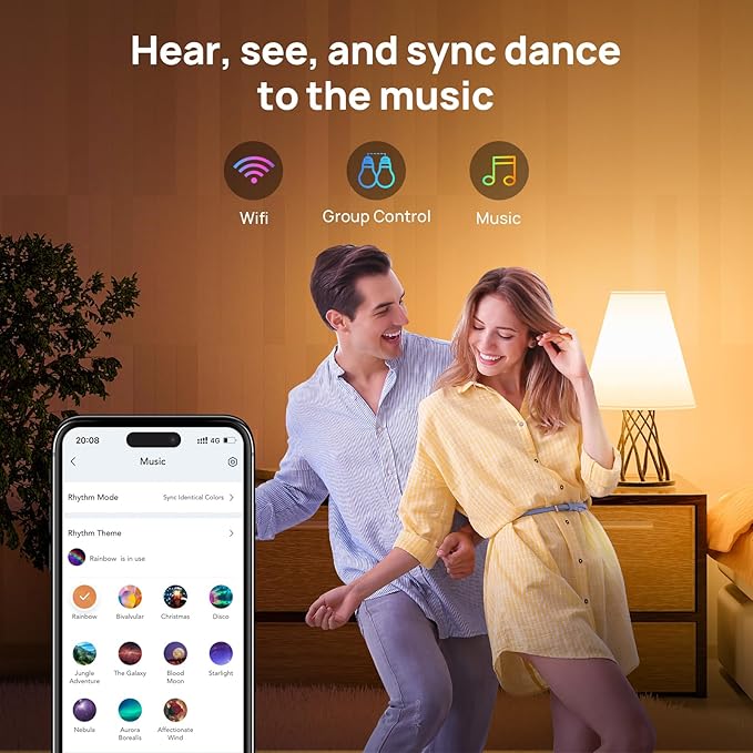 Consciot Smart Light Bulbs, WiFi Bluetooth Color Changing LED Light Bulb, Music Sync, 60W Equivalent Smart Bulb, A19 E26 RGBTW Light Bulbs That Works with Alexa/Google Home/Apple Home/Siri, 3 Pack