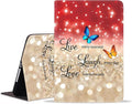 WEUIUJKILO Case for iPad (A16) 11th Generation 11 Inch 2025, iPad 10th Generation 10.9 Inch 2022, Slim PU Leather Folding Stand Smart Cover with Auto Sleep/Wake, Red Glitter Quote Live Laugh Love