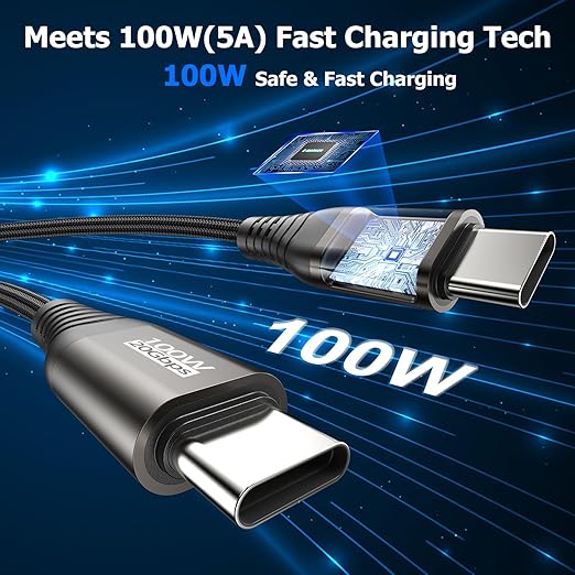 USB C Portable Monitor Cable 6FT 2-Pack, USB 3.2 Gen 2x2 Cable Support Data Transfer 20Gbps, Fast Charging 100W, 5K,4K@144Hz Video for VR,Phone,Laptop,iPad, ARZOPA,KYY,Protable Monitor,Docking Station