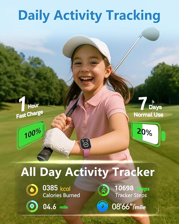 MorePro Smart Watch for Kids No App No Phone Required, Fitness Tracker Watch for Kids with Heart Rate, Blood Oxygen, Sleep Monitor, Pedometer, Puzzle Games, Music, Audio Stories for Boys Girls 4-12
