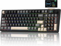 Keymatic M98 Wireless Mechanical Keyboard w/Screen & Knob, 96% Gaming Keyboard BT/2.4G/USB-C, Hot Swappable Custom Gaming Creamy Keyboard,with 8000mAh Battery