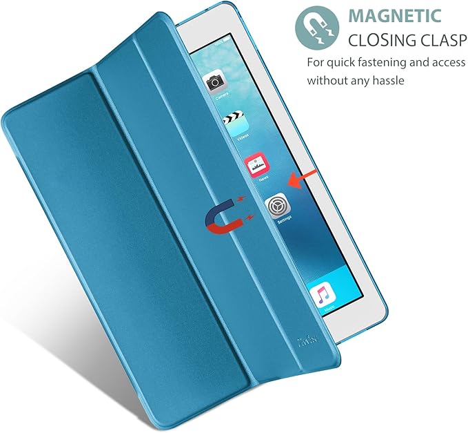 ProCase Smart Case for iPad Pro 12.9 Inch 1st and 2nd Generation (2015 and 2017 Model), Stand Cover Support Auto Sleep/Wake -Lightblue