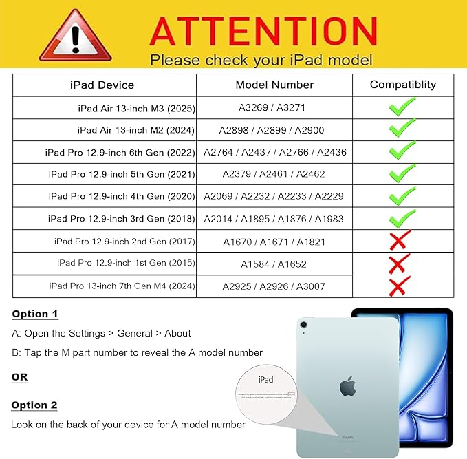 SCSVPN Case for iPad Air 13 inch M4 2026 /M3 2025/M2 2024 & iPad Pro 12.9 Case 6th/5th/4th/3rd Gen 2022 2021 2020 2018, Drop Protective Cover with Pencil Holder, Stand, Handle, Shoulder Strap - Black