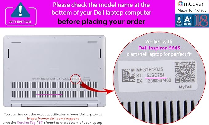 mCover Case Only Compatible with 2024～2025 16" Dell Inspiron 16 5640 5645 Series Clamshell Windows Laptop PC (NOT Fitting Any Other Dell Models) - Aqua