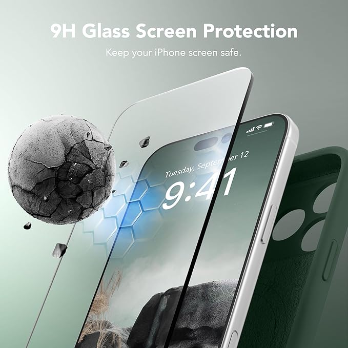 Magnetic for iPhone 17 Pro Max Case, Compatible with MagSafe, [Full Camera Protection][Screen Protector] Silicone Shockproof Protective Phone Case for iPhone 17 Pro Max 6.9", Alpine Green