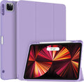Soke for iPad Pro 11 Case (M2) 2022/2021/2020 with Pencil Holder - [Full Body Protection + Apple Pencil Charging + Auto Wake/Sleep], Soft TPU Back Cover for 2022 iPad Pro 11 inch(Lilac)