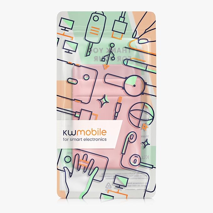 kwmobile Elastic Sleeve Compatible with SanDisk Portable SSD, Samsung T7, Crucial X8, HDD Case - Stretchy Elastane Adhesive External SSD Holder - 10x7cm & 8x7cm Pockets - Dusty Pink