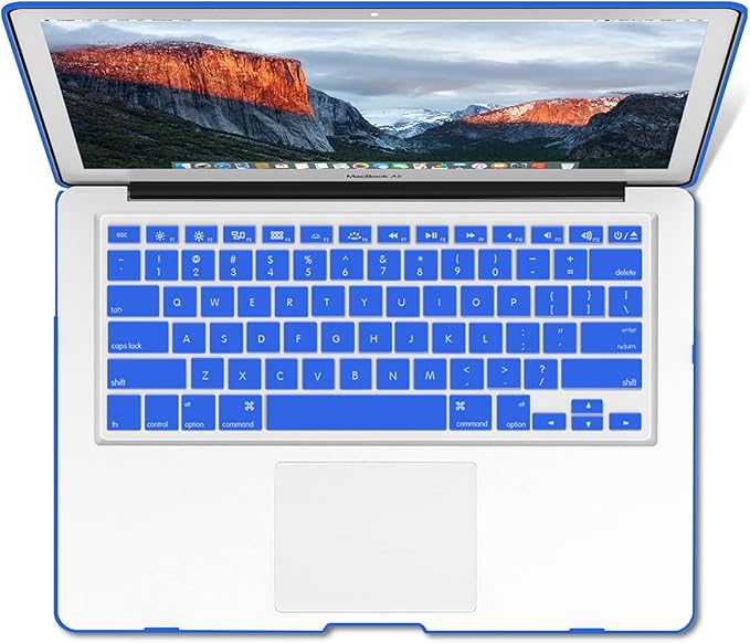 IBENZER Compatible with MacBook Air 11 Inch Case Model A1370 A1465, Soft Touch Plastic Hard Shell Case Bundle with Keyboard Cover for Mac Air 11, Royal Blue, A11RBL+1 A