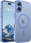 SUPFINE Magnetic for iPhone 17 Case (Compatible with MagSafe)(Military Grade Drop Protection) Translucent Matte Shockproof with Anti-Fingerprint Phone Cover,Blue Purple
