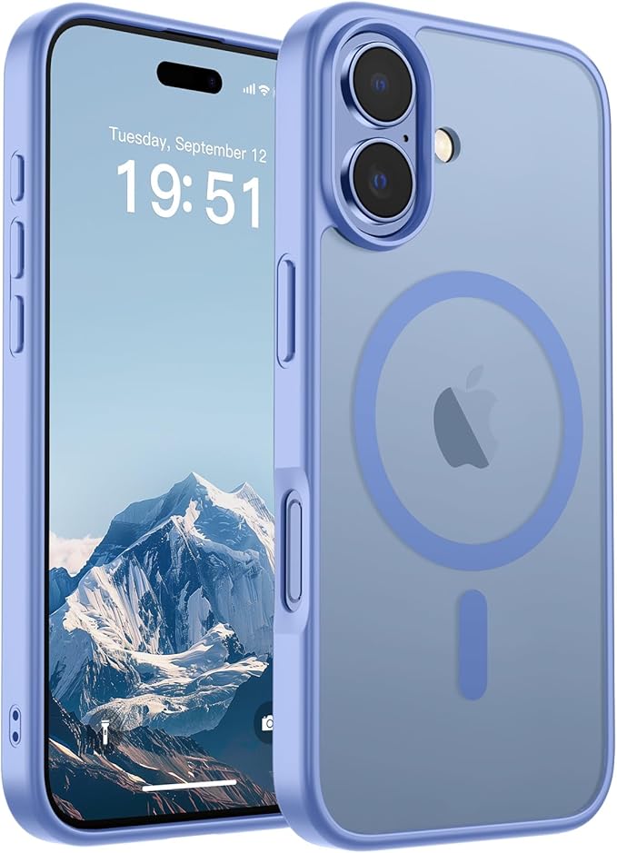 SUPFINE Magnetic for iPhone 17 Case (Compatible with MagSafe)(Military Grade Drop Protection) Translucent Matte Shockproof with Anti-Fingerprint Phone Cover,Blue Purple