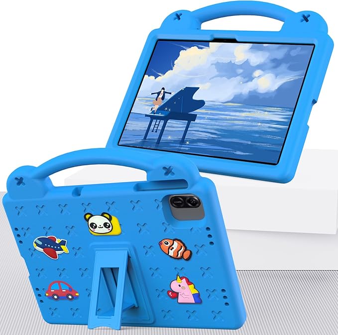 AKABEILA Compatible with Honor Pad X8a 2024/Infinix Xpad 11 inch 2024 Tablet Case, Kids Friendly Universal Lightweight Shockproof Protective Case with Shoulder Strap & Stand Handle Sky Blue